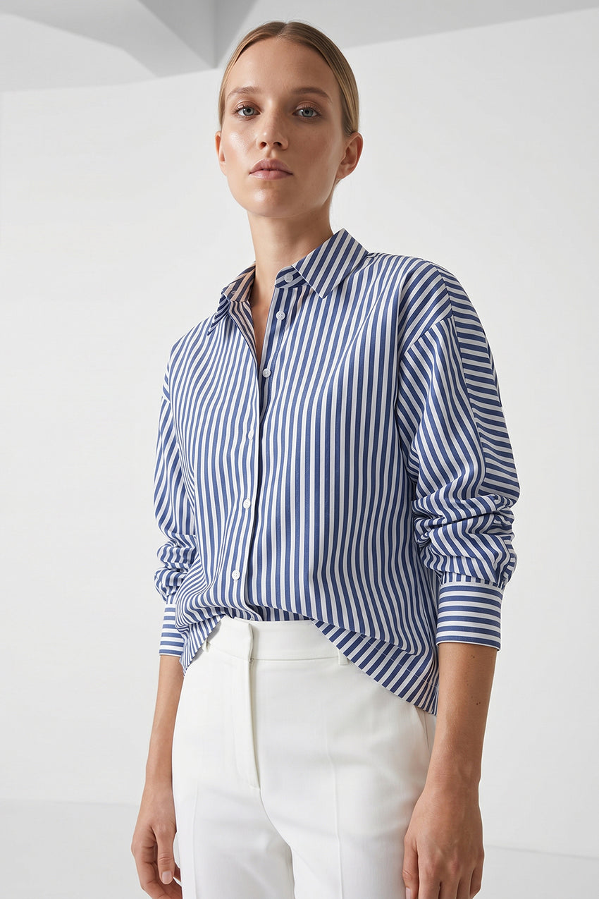 Emersyn Cotton Shirt - BLUE