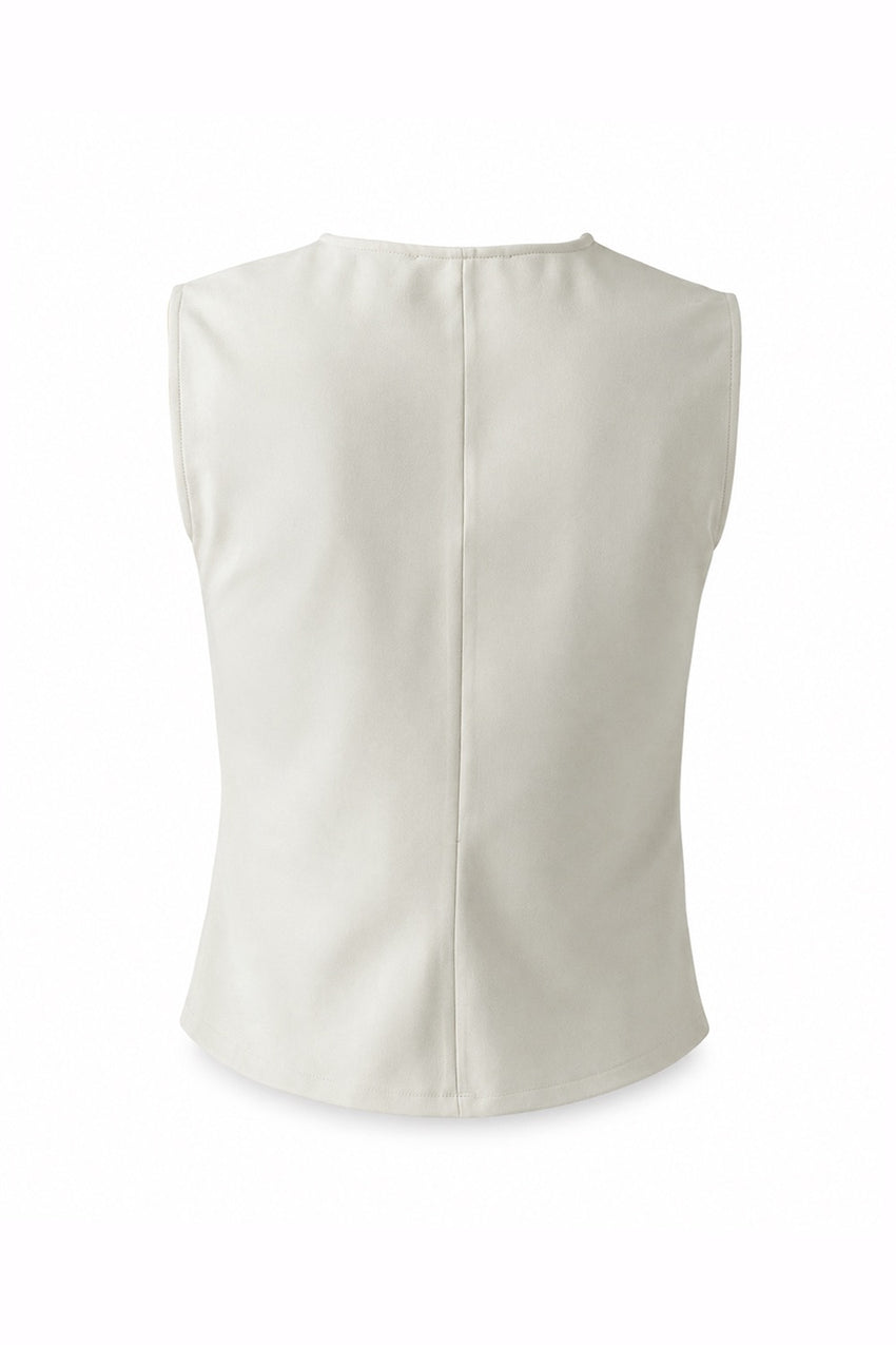 Baylor Sleeveless Knit Blouse - Ecru