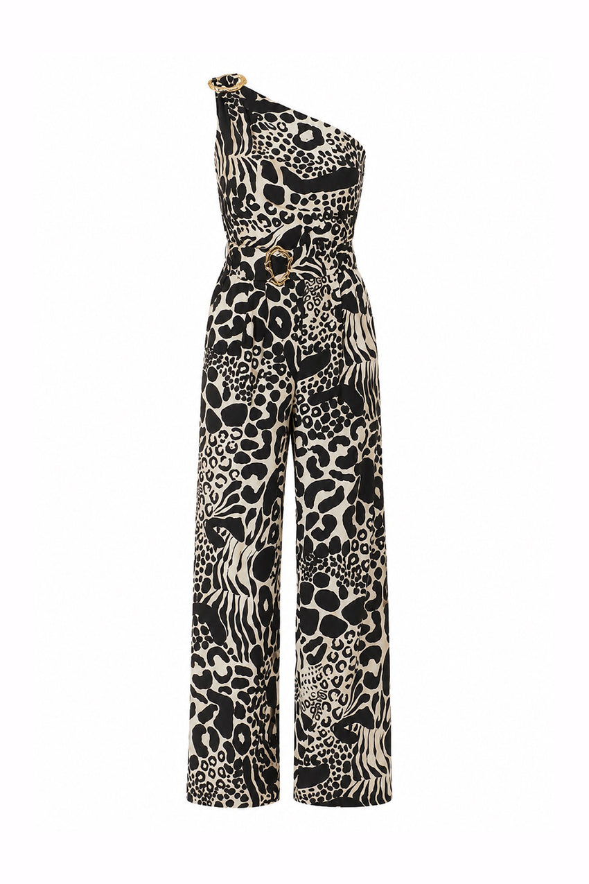 Katalina Jumpsuit with Belt - BLACK