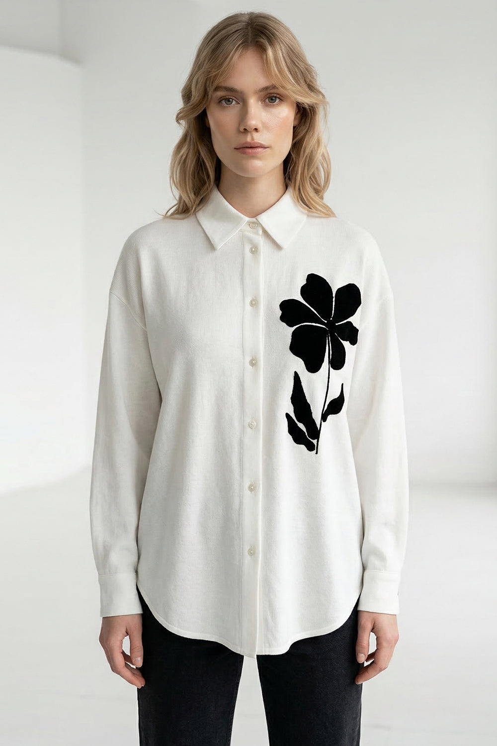Canon Long Sleeve Linen Shirt - WHITE