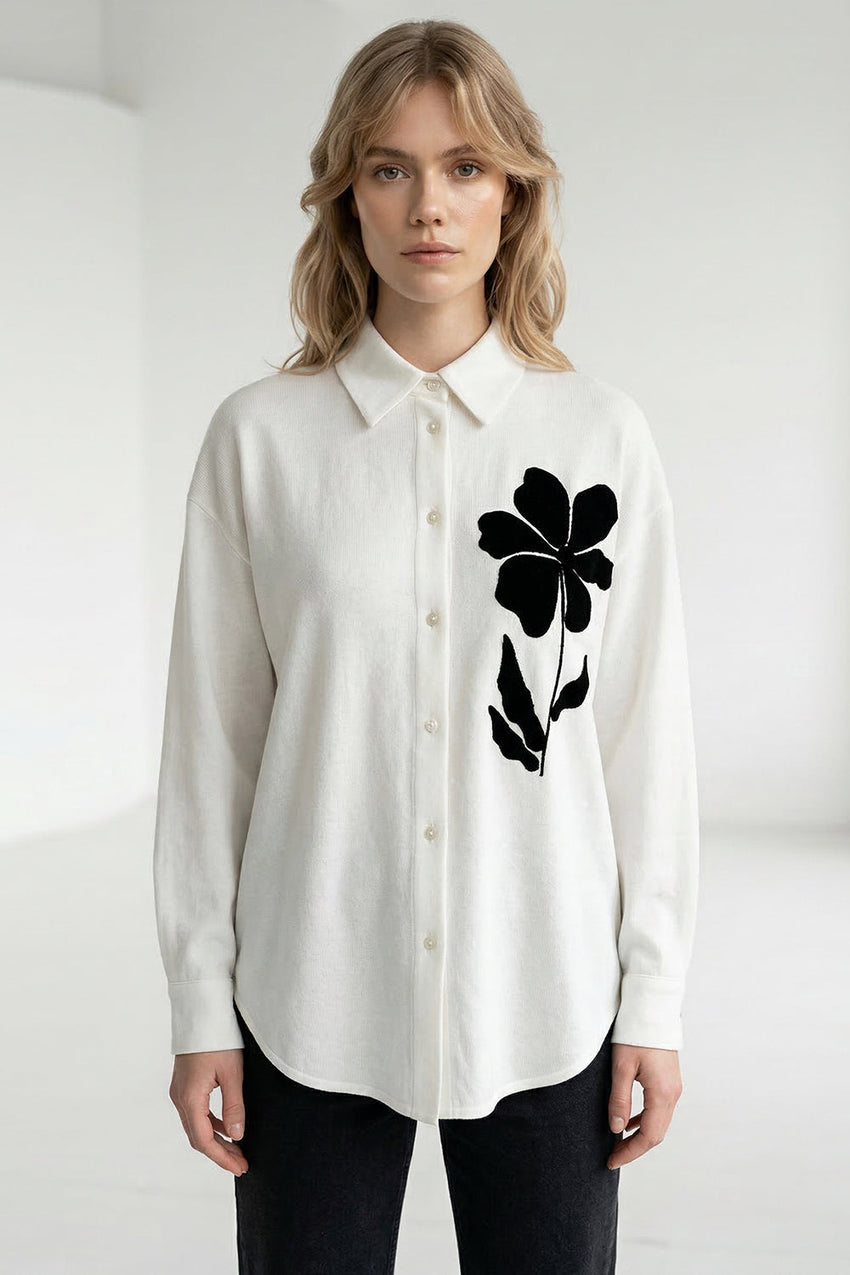 Canon Long Sleeve Linen Shirt - WHITE