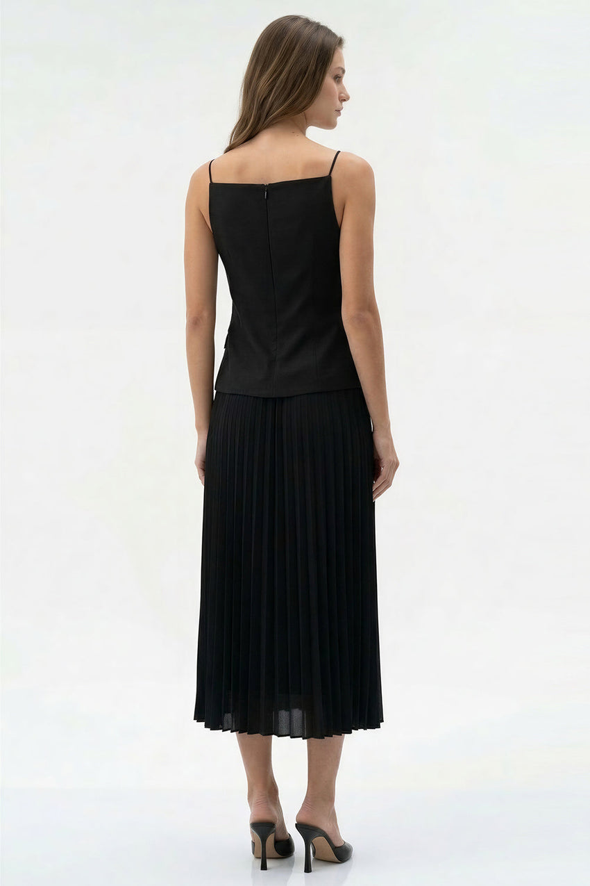 Tank Top Midi Dress - BLACK