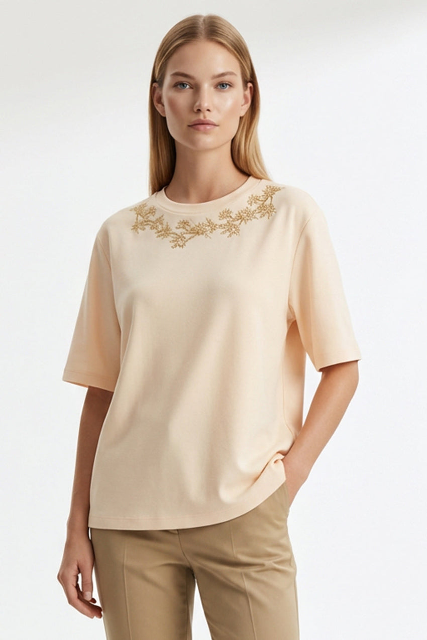 Lexaa Knitted Tshirt - CREAM