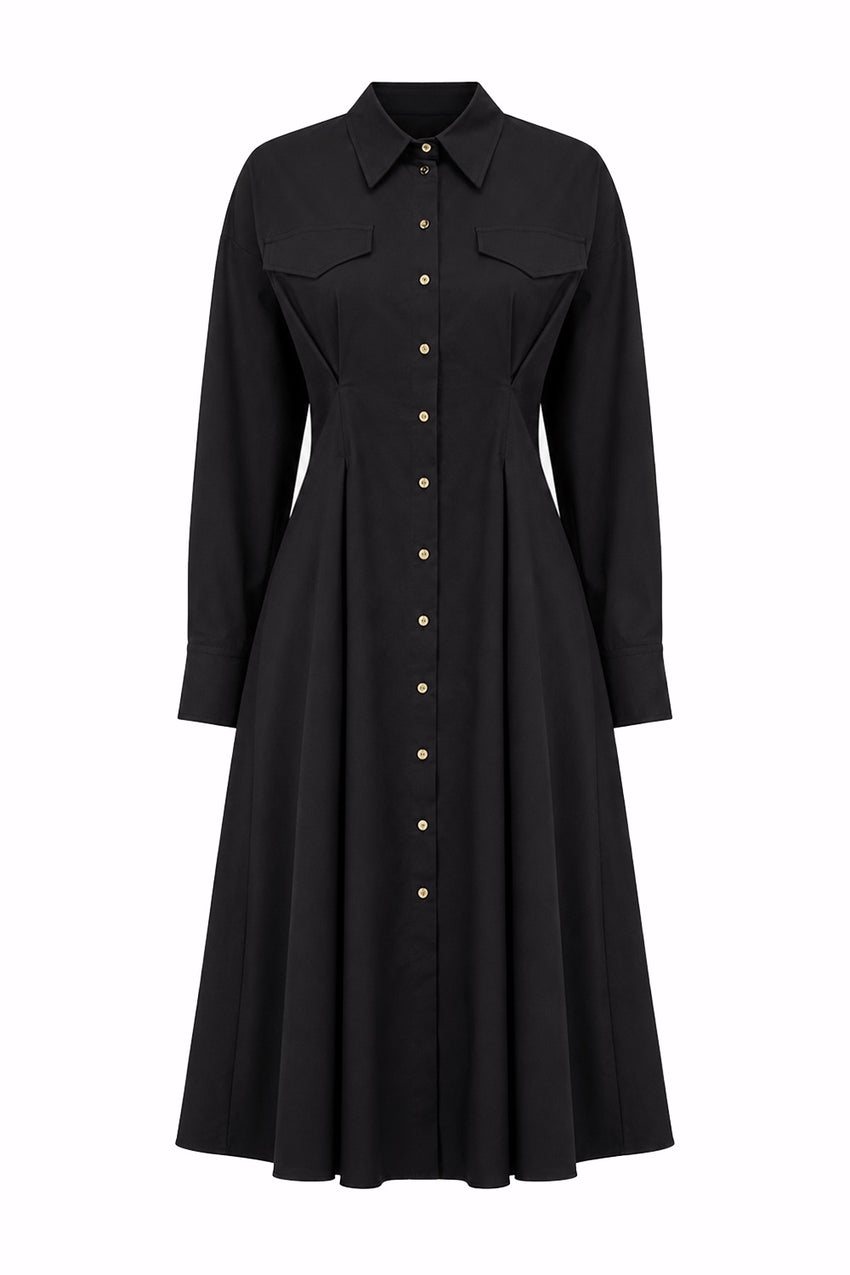 Connie Midi Dress – BLACK