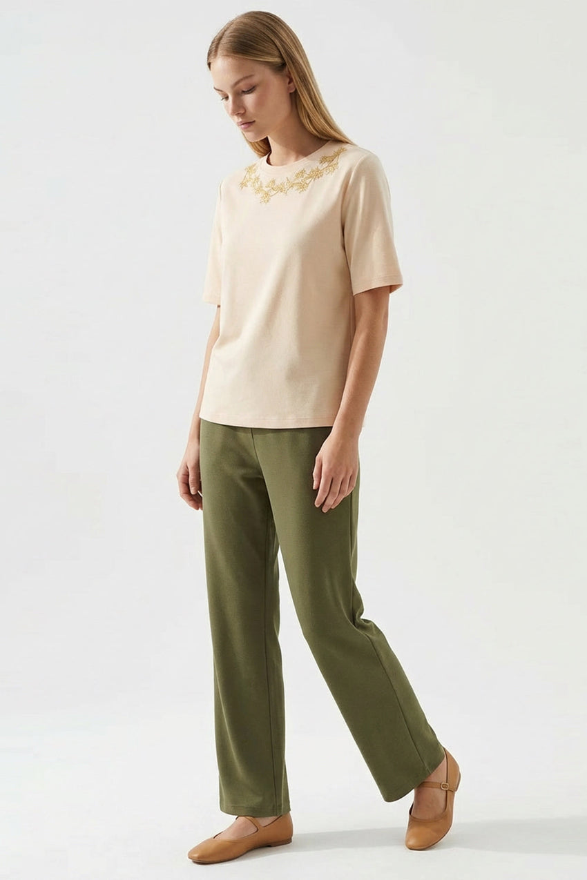 Lexaa Knitted Tshirt - CREAM