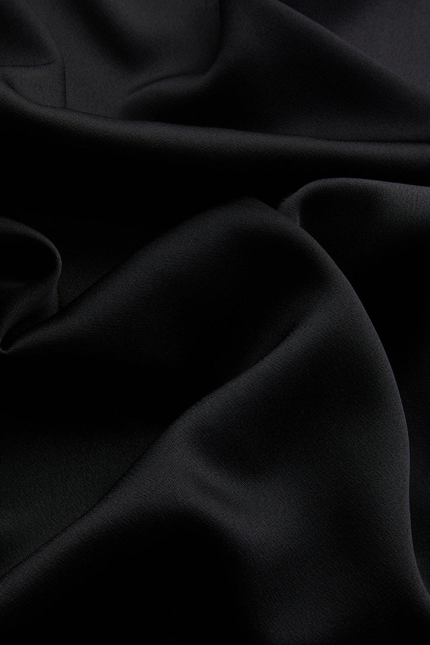 Black Regular Fit Satin Maxi Dress with A-Line Silhouette and Spaghetti Straps