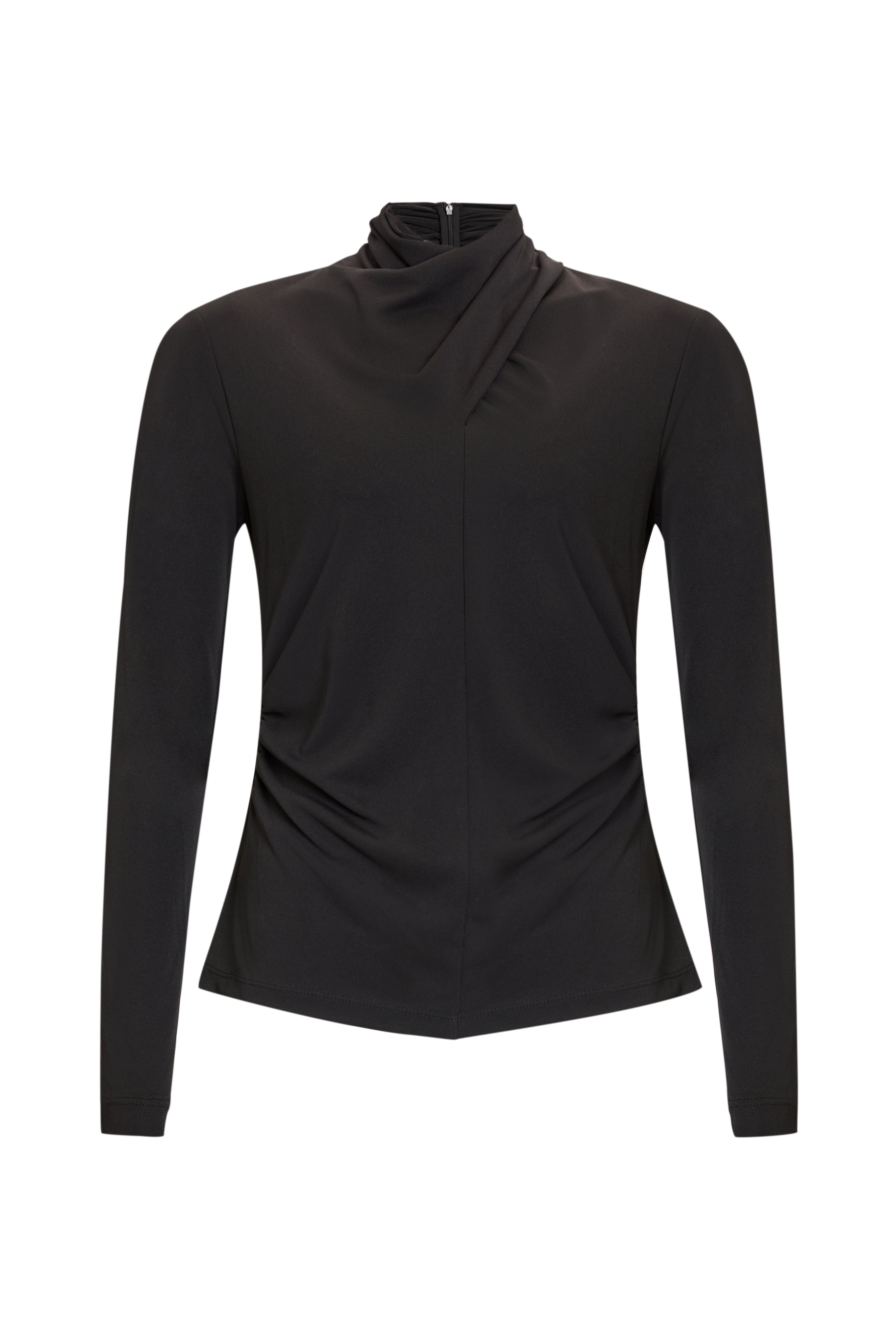 Paola K.Blouse Paola Drape Neck Blouse - Black