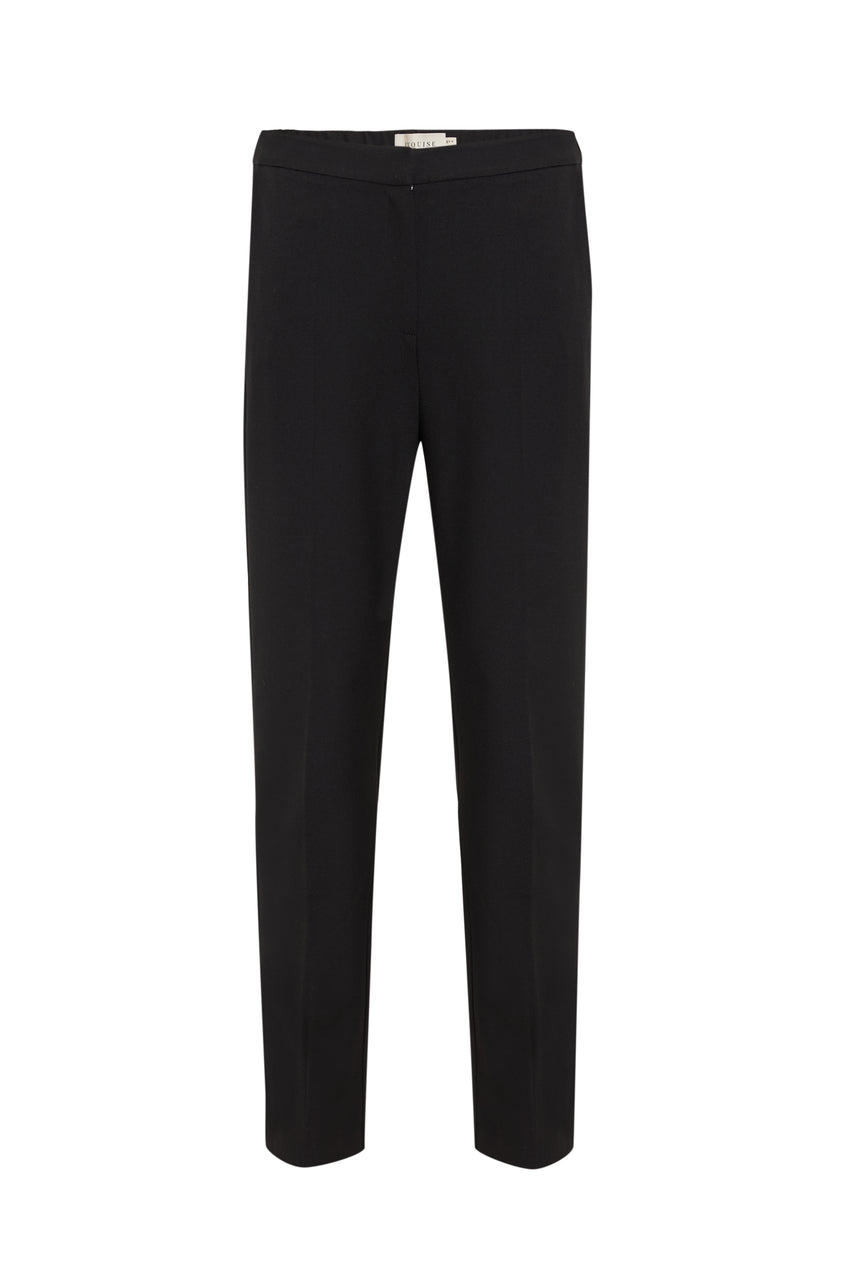 Women's High Waist Slim Fit Black Woven Pants