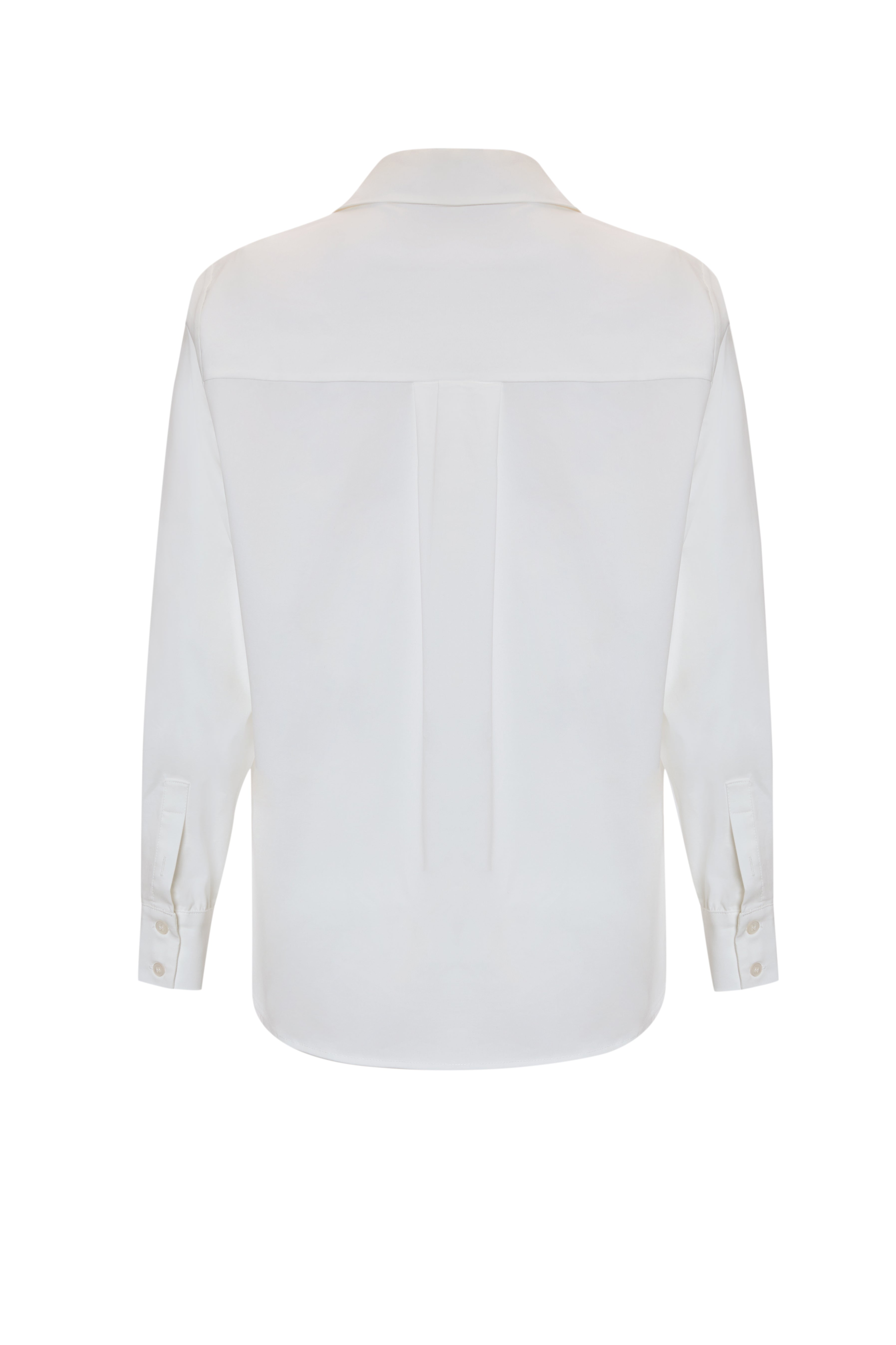 Long Sleeve Buttoned Woven Bone-Colored Shirt