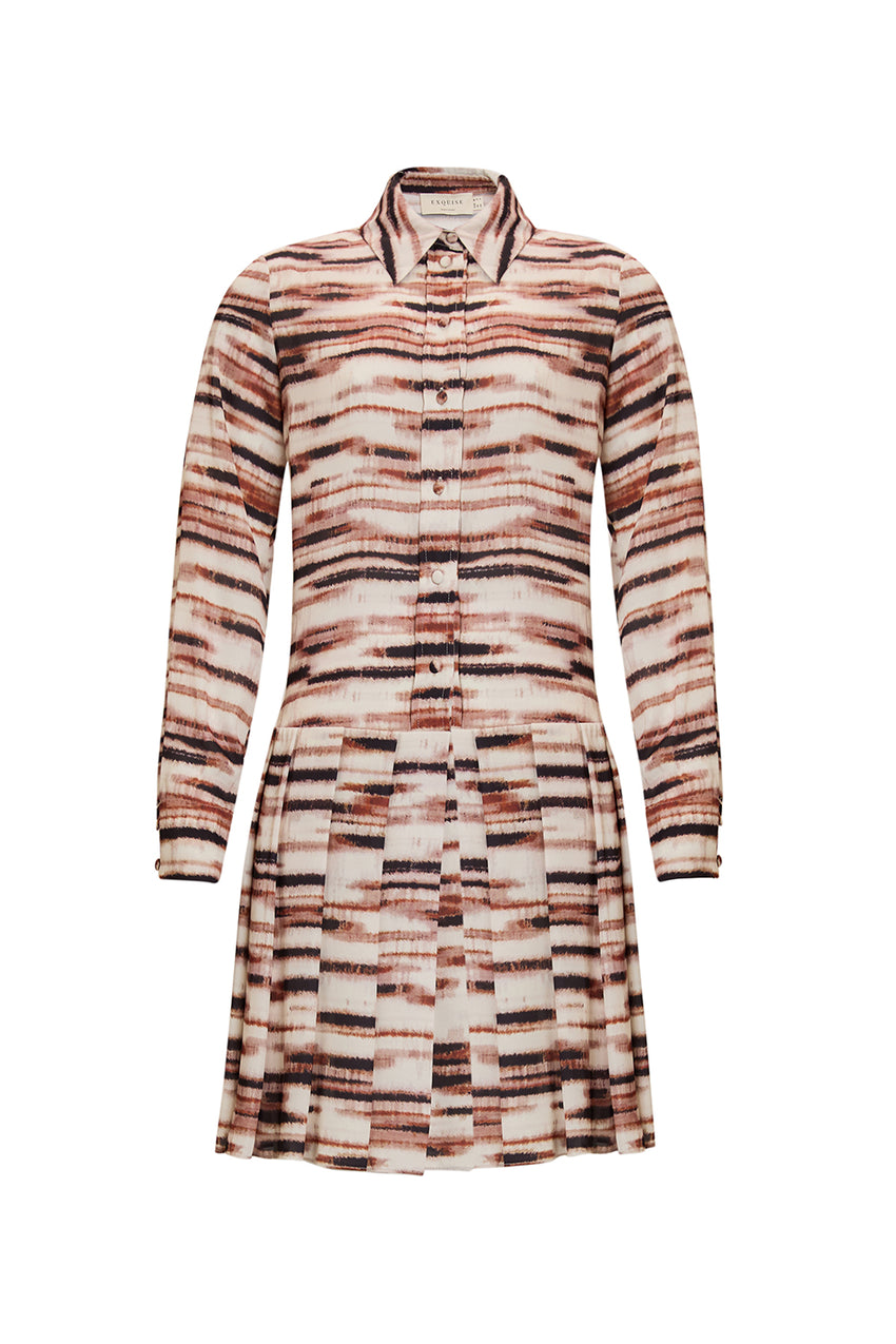 Playful Multicolor Mini Dress with Shirt Collar