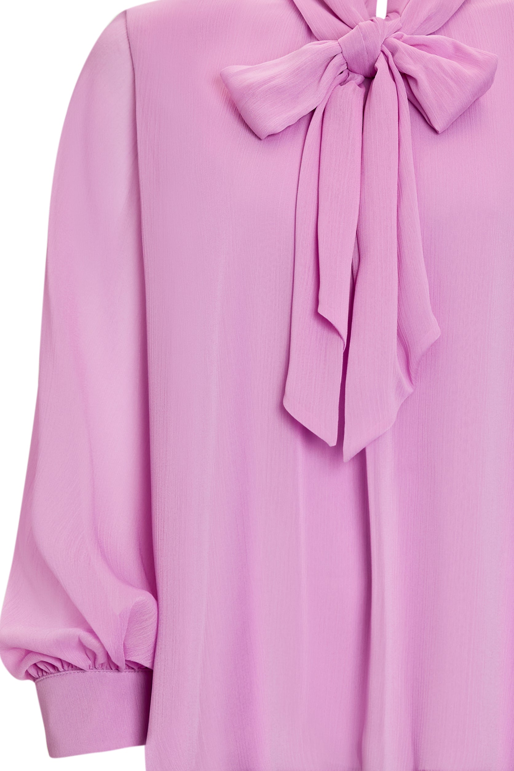 Patterned Scarf Neck Long Sleeve Regular Blouse