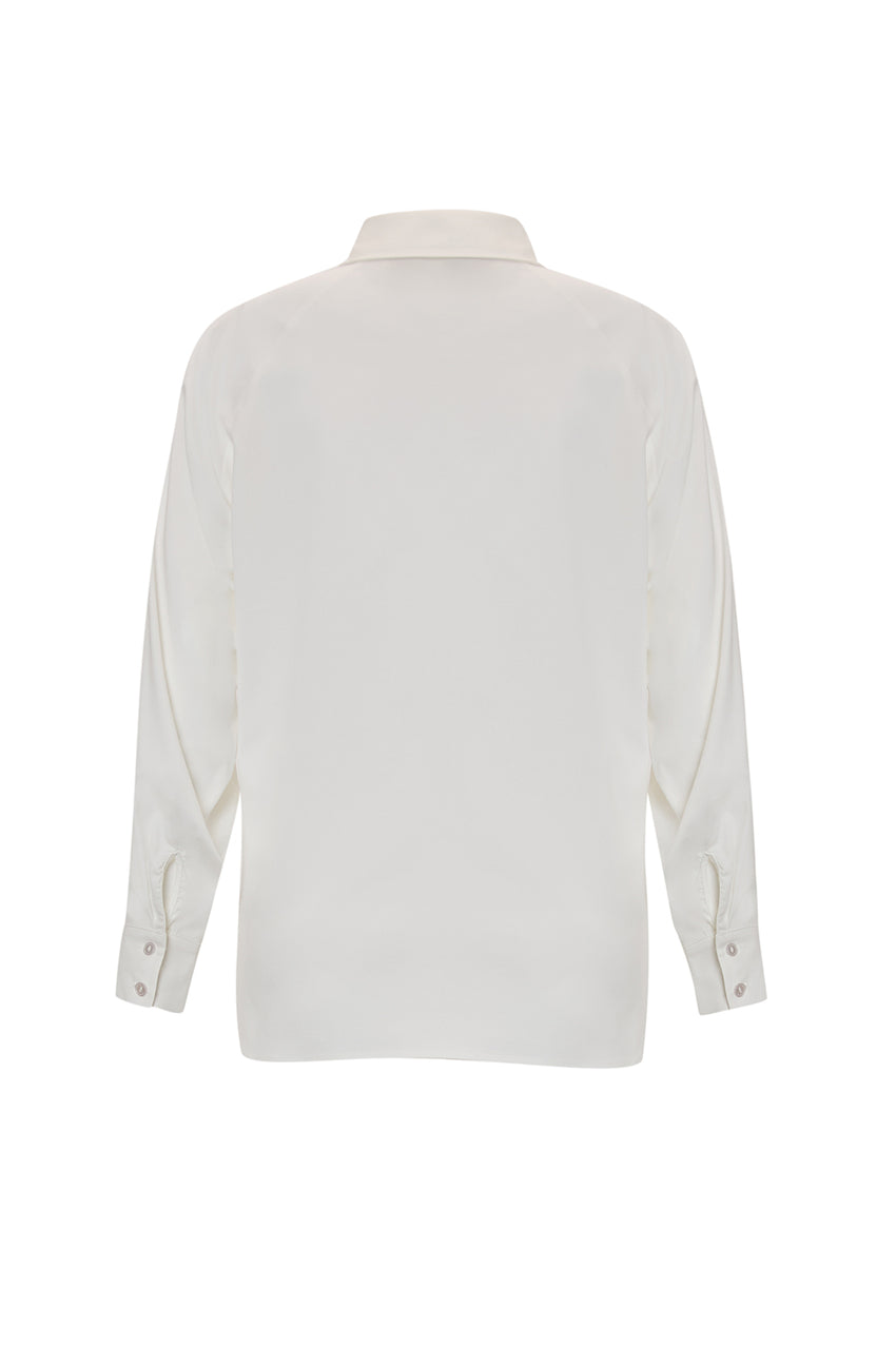 Elegant Long Sleeve Shirt with Floral Bead Embellishments