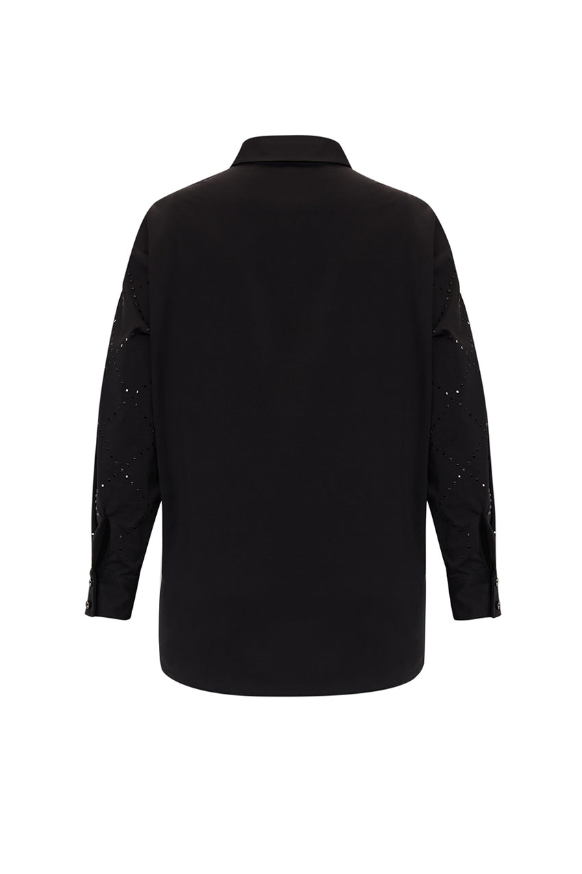 High Waist Slim Fit Woven Black Pants