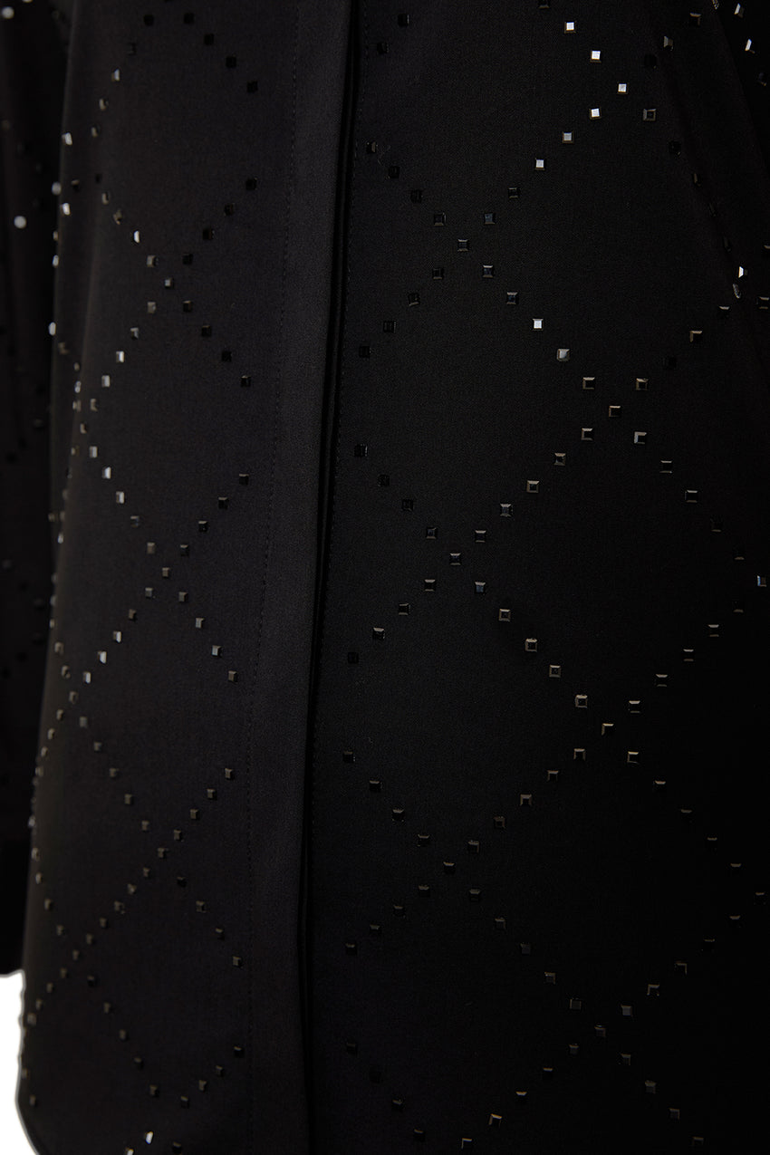 High Waist Slim Fit Woven Black Pants