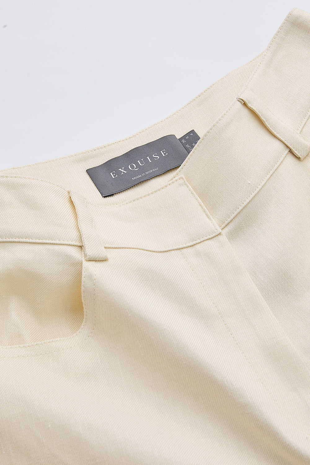 High Waisted Wide Leg Pants - Cream