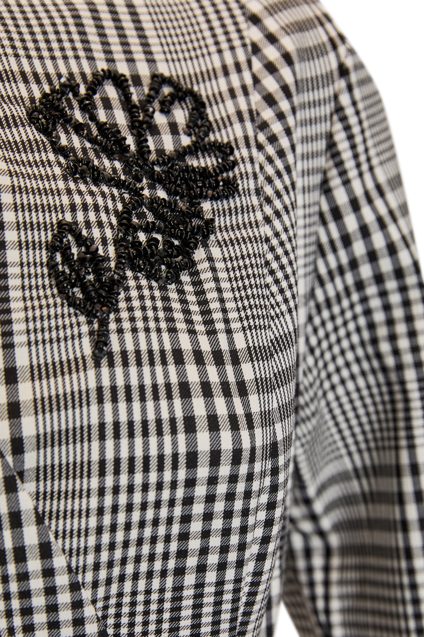 Aila Multi Print 3/4 Sleeve Notched Lapel Dress with Pockets and Belted Waist