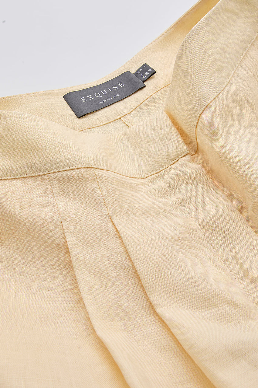 Linen Pants with Pockets - YELLOW