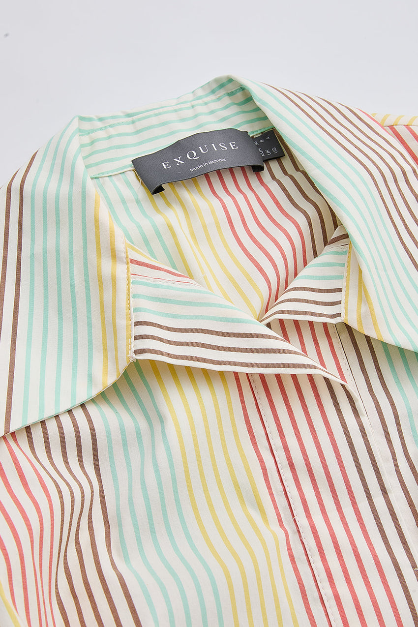 Midi Shirt Dress - MULTI COLOR