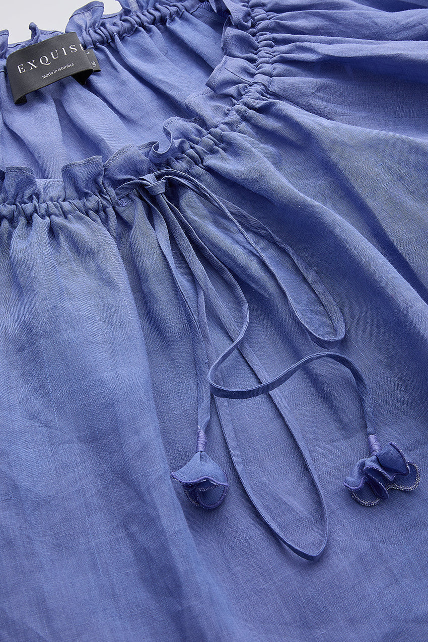 Adriene Tie Neck Blouse - LILAC
