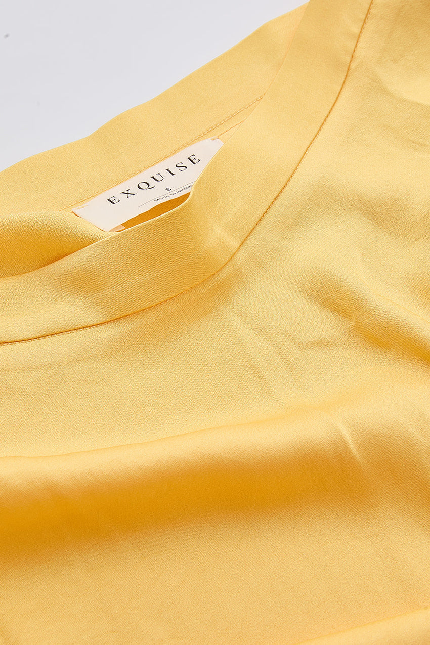 Flared Woven Midi Skirt  - YELLOW
