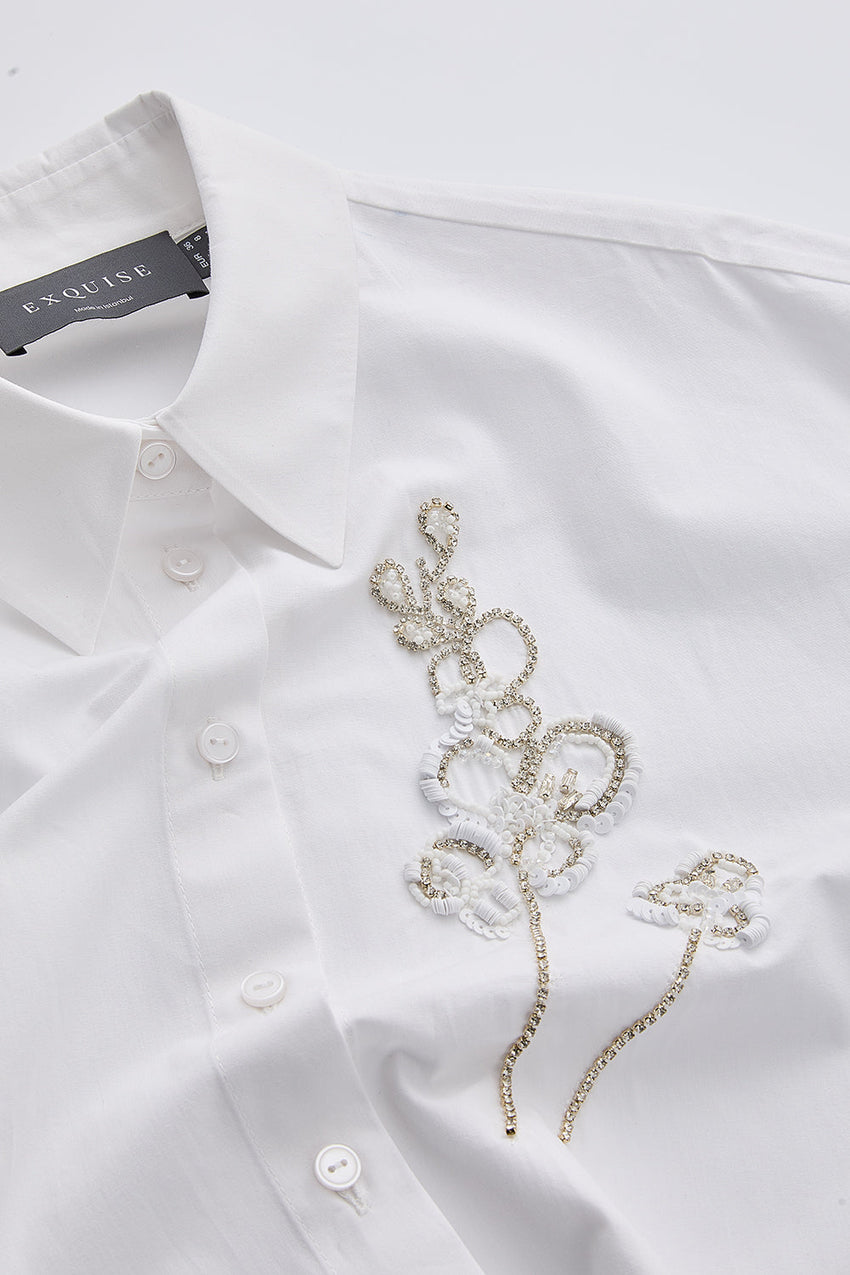 Bernette Long Sleeve Shirt - WHITE