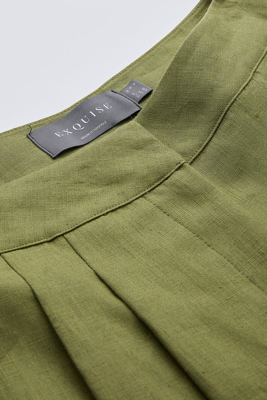 Linen Pants with Pockets - KHAKI