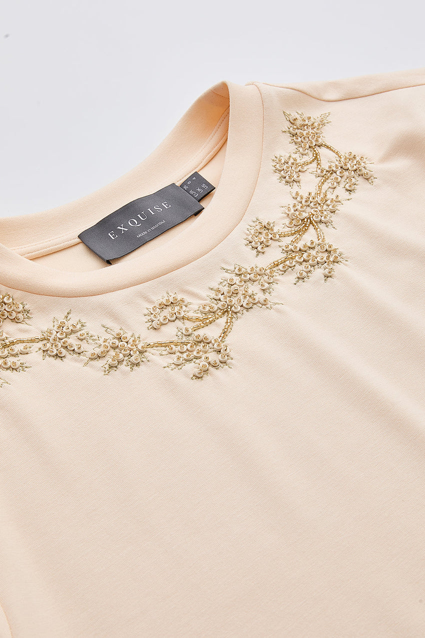 Lexaa Knitted Tshirt - CREAM