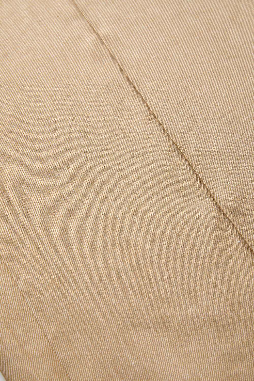 High Waisted Linen Blend Trousers - CAMEL
