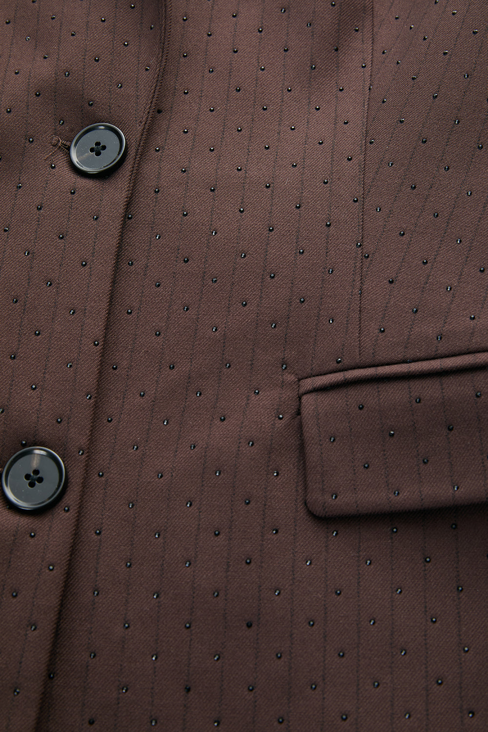 Stone Printed Lined Shoulder Padded Jacket - BROWN