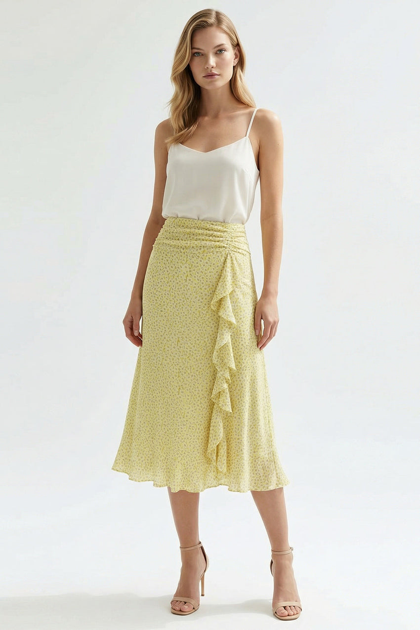 Ruffled Midi Skirt - MULTI COLOR