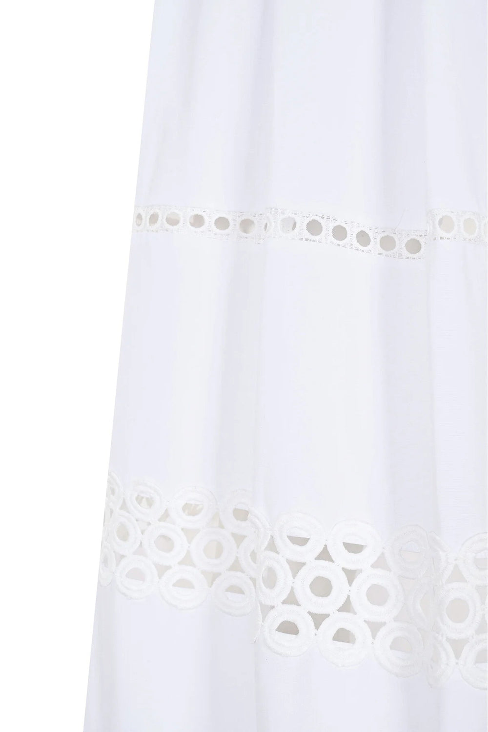 Broderie Detail Midi Karsyn Skirt - WHITE