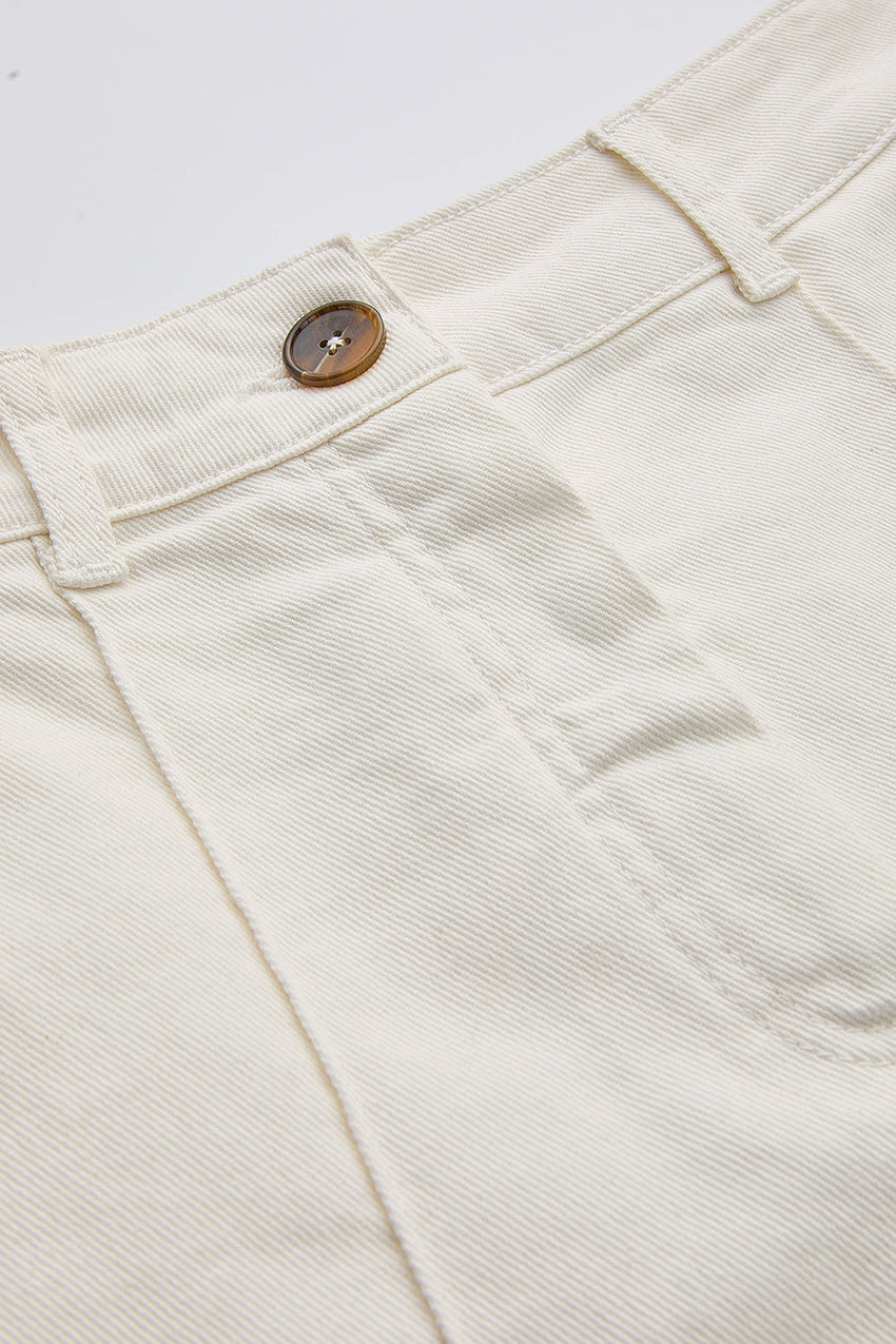 Denim Mini Shorts - ECRU