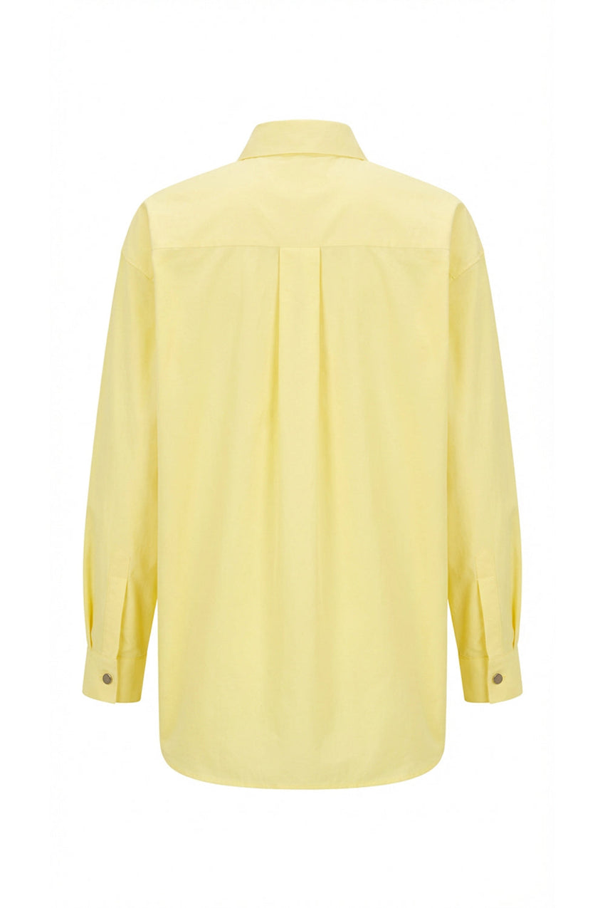 Bernetta Long Sleeve Cuffed Shirt - LIGHT YELLOW