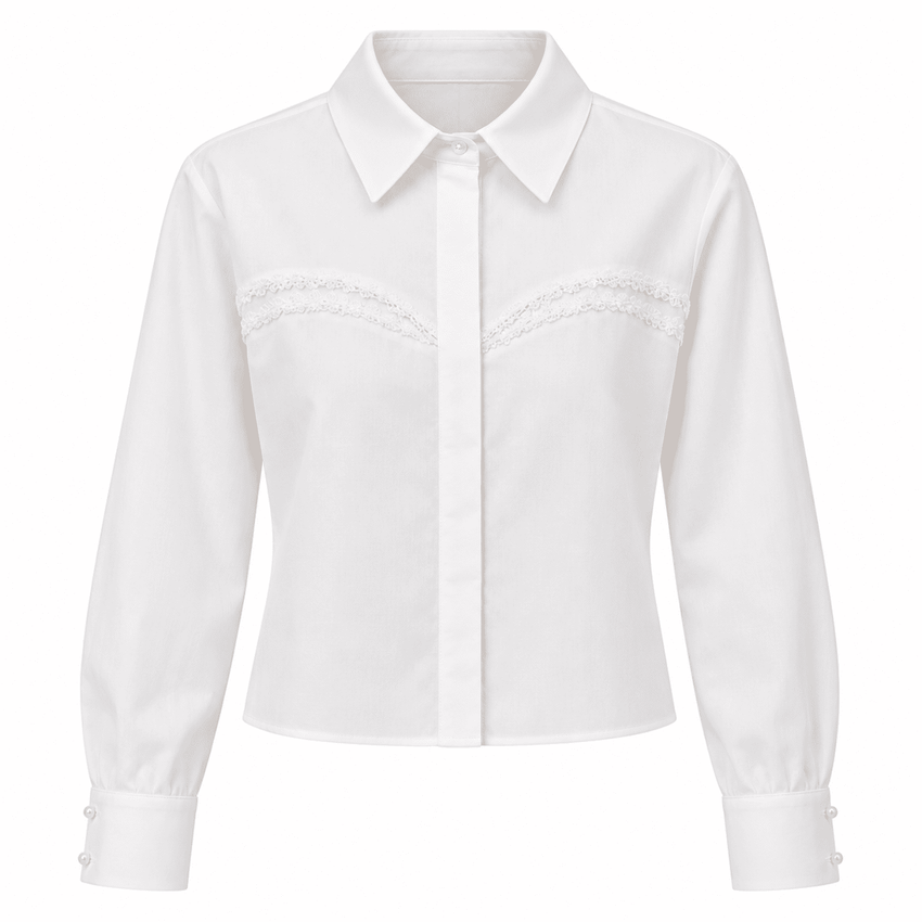 Lilac Long Sleeve Shirt - White