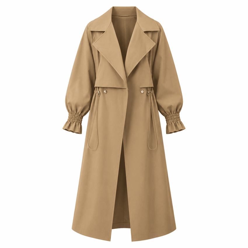 Daniele Trench Coat  Belted Midi Trenchcoat - Camel