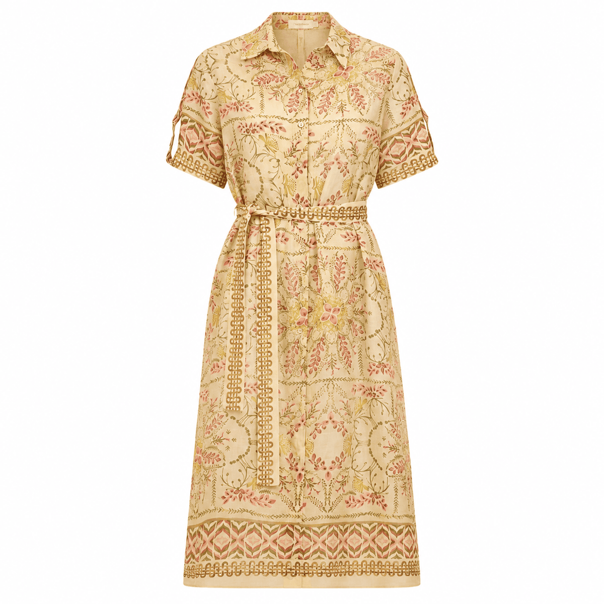 Abbey Short Sleeve Printed Midi Dress - Multi Color