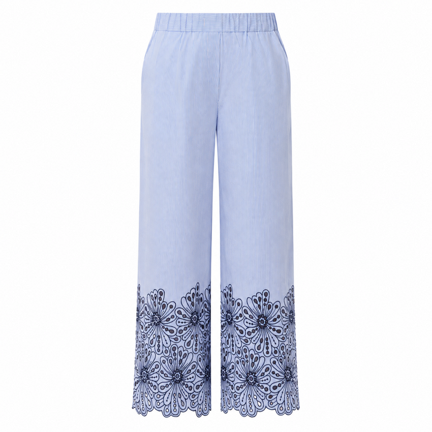 Abrial Elastic Waist Straight Leg Pants - Multi Color