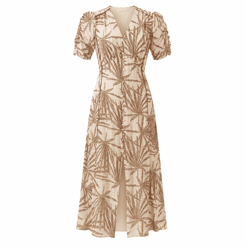 Adaline Midi Dress – BROWN