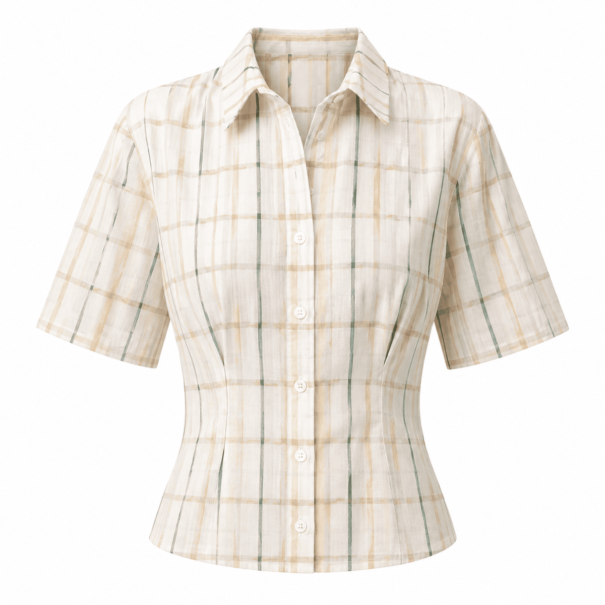 Alezae Short Sleeve Crop Shirt - Multi Color