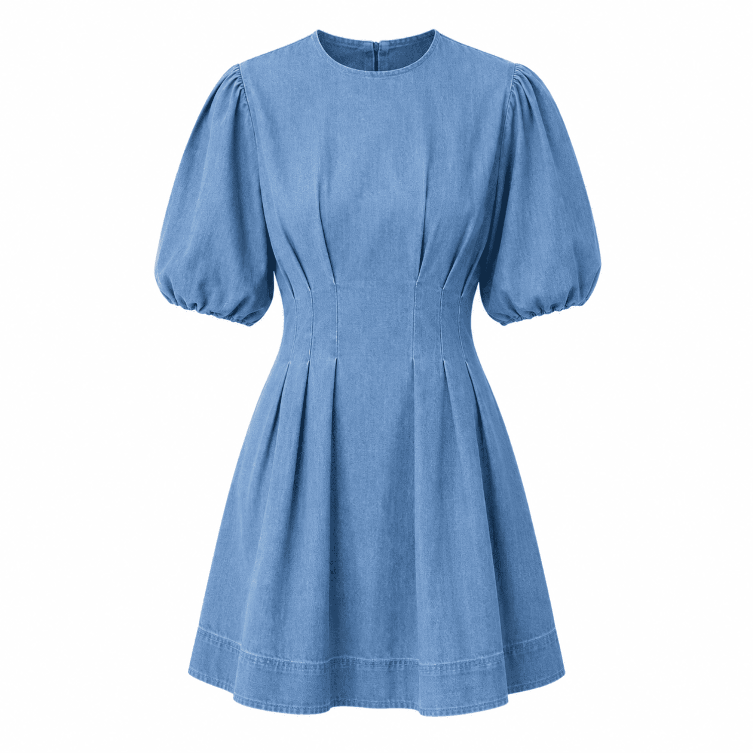 Briella Crew Neck Fitted Mini Dress- Blue