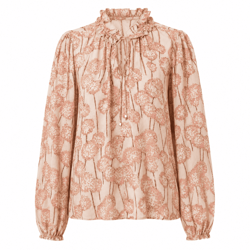Paulaina Tie Neck Blouse - Multi Color