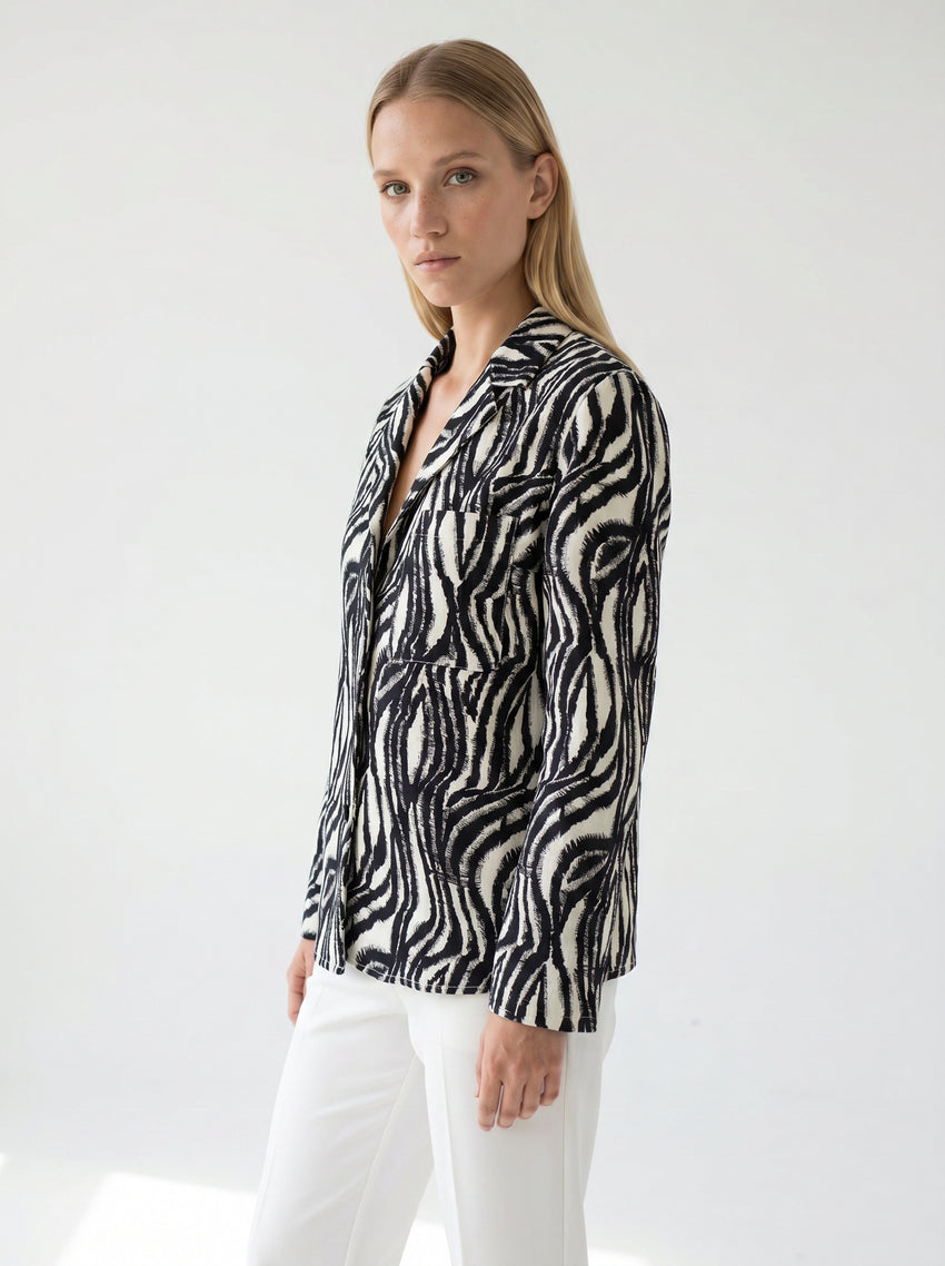Adelaide Zebra Print Shirt - MULTI COLOR