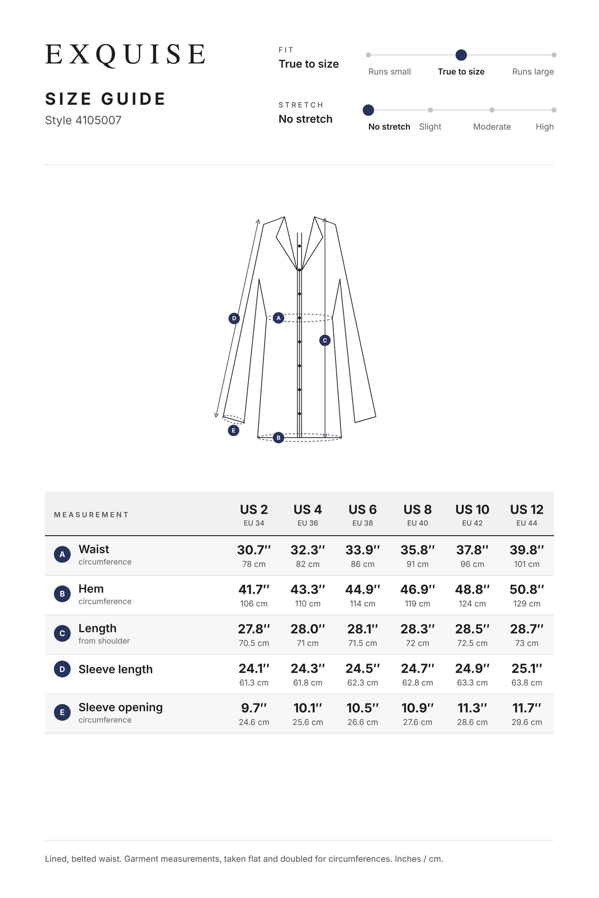 Size guide 4105007