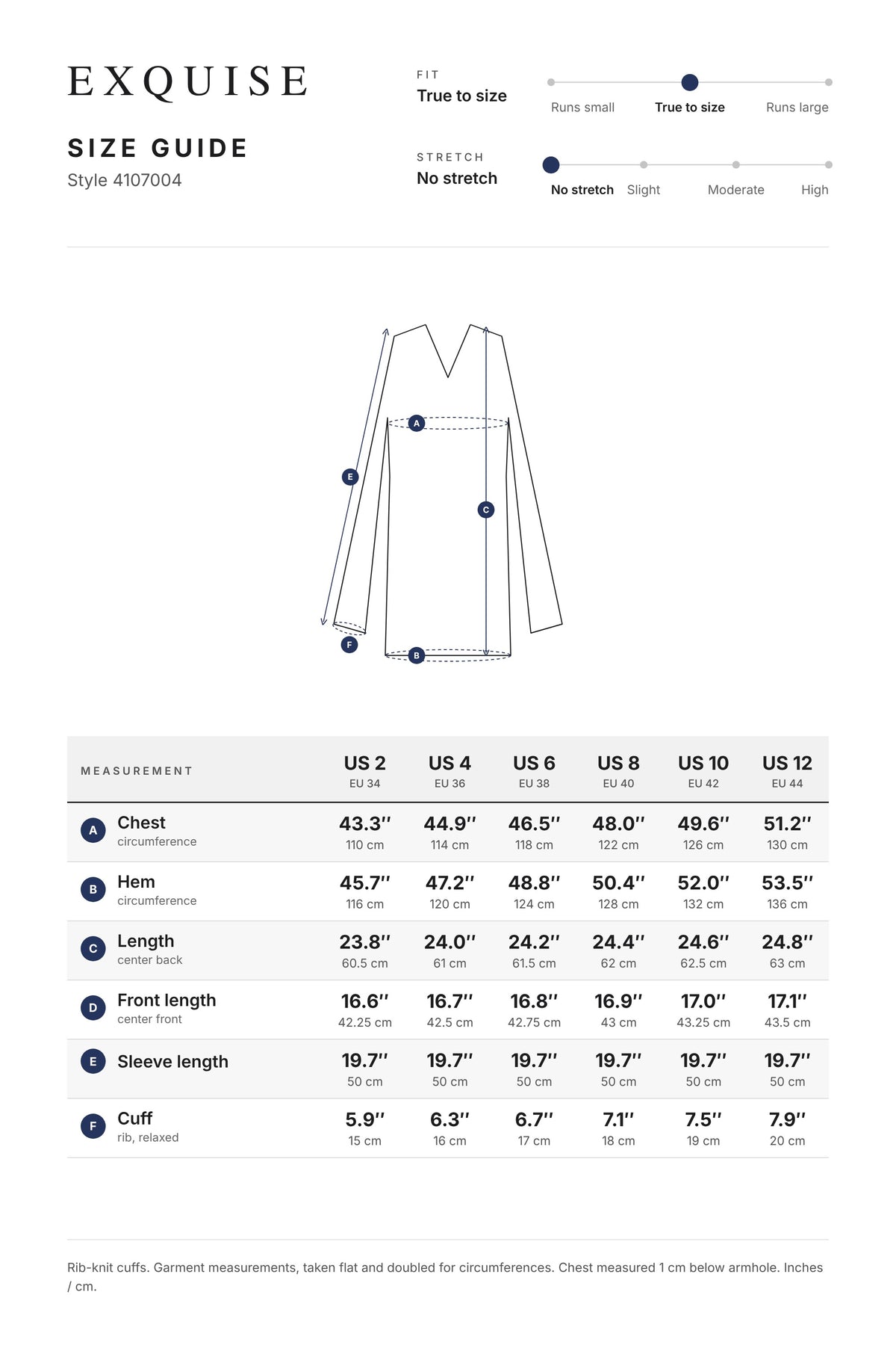 Size guide 4107004