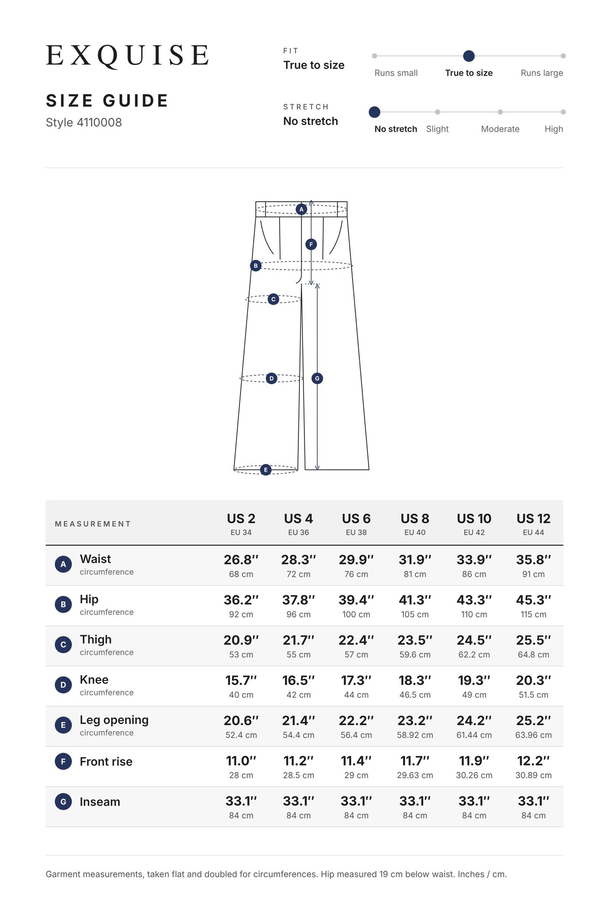 Size guide 4110008