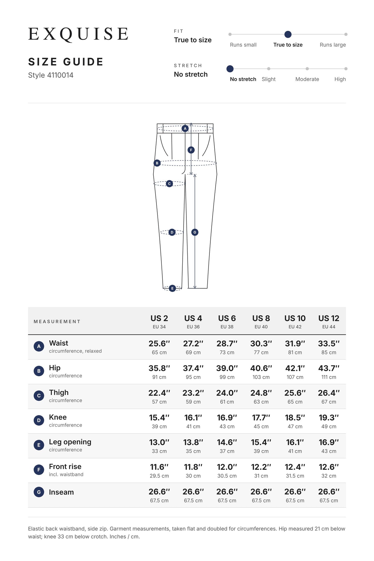 Size guide 4110014