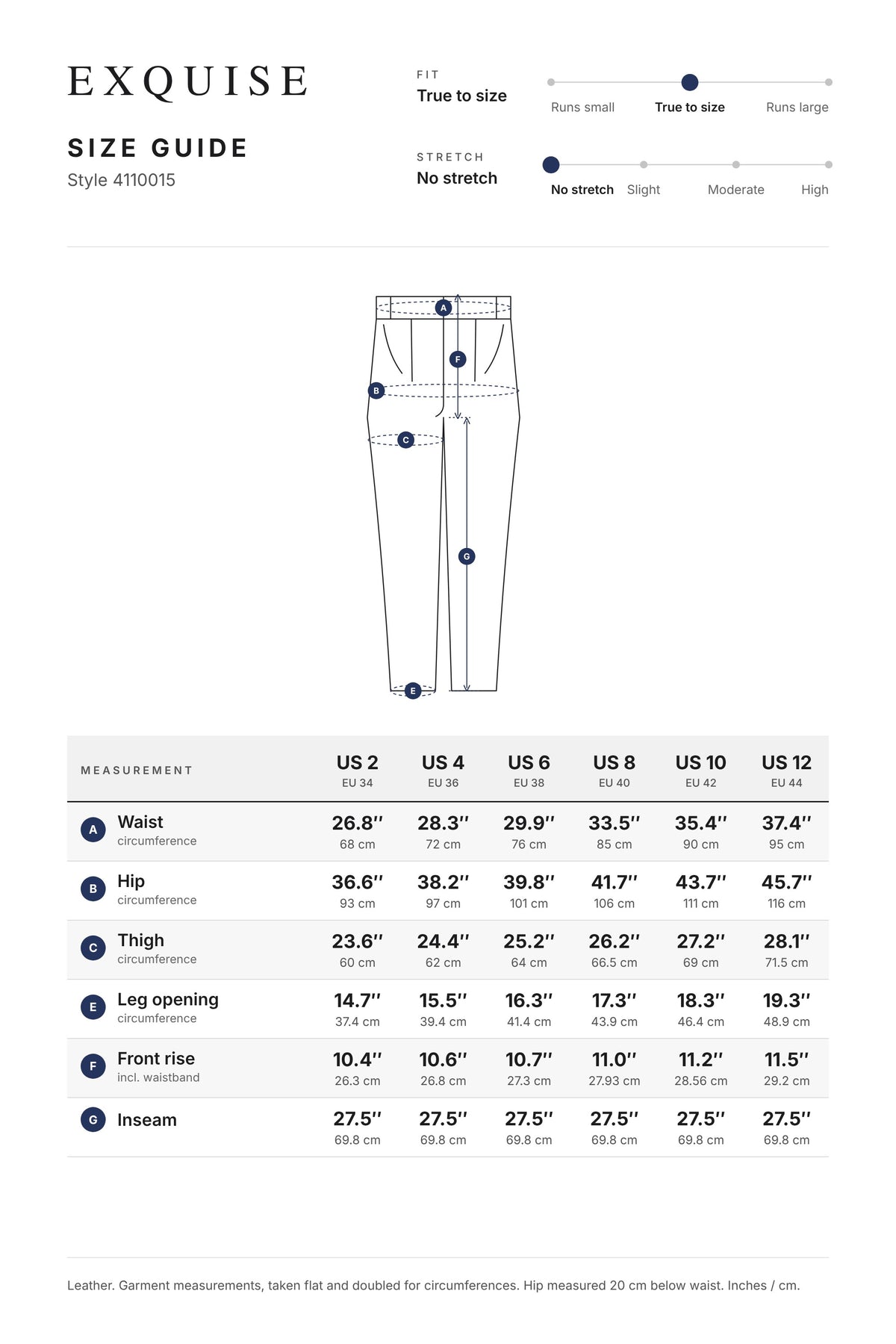 Size guide 4110015