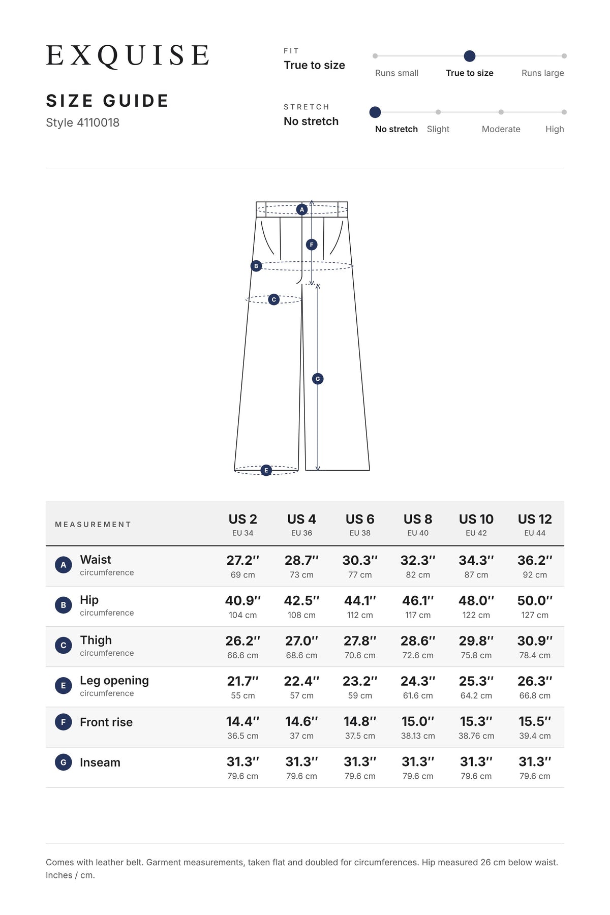 Size guide 4110018
