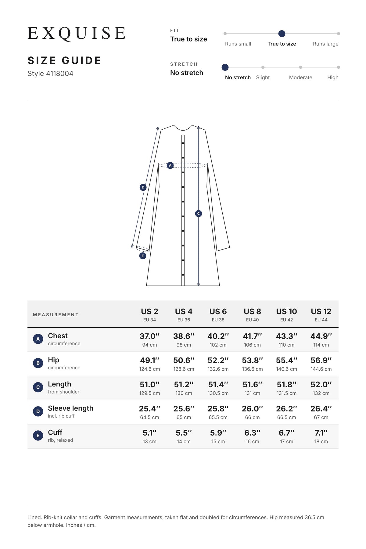 Size guide 4118004
