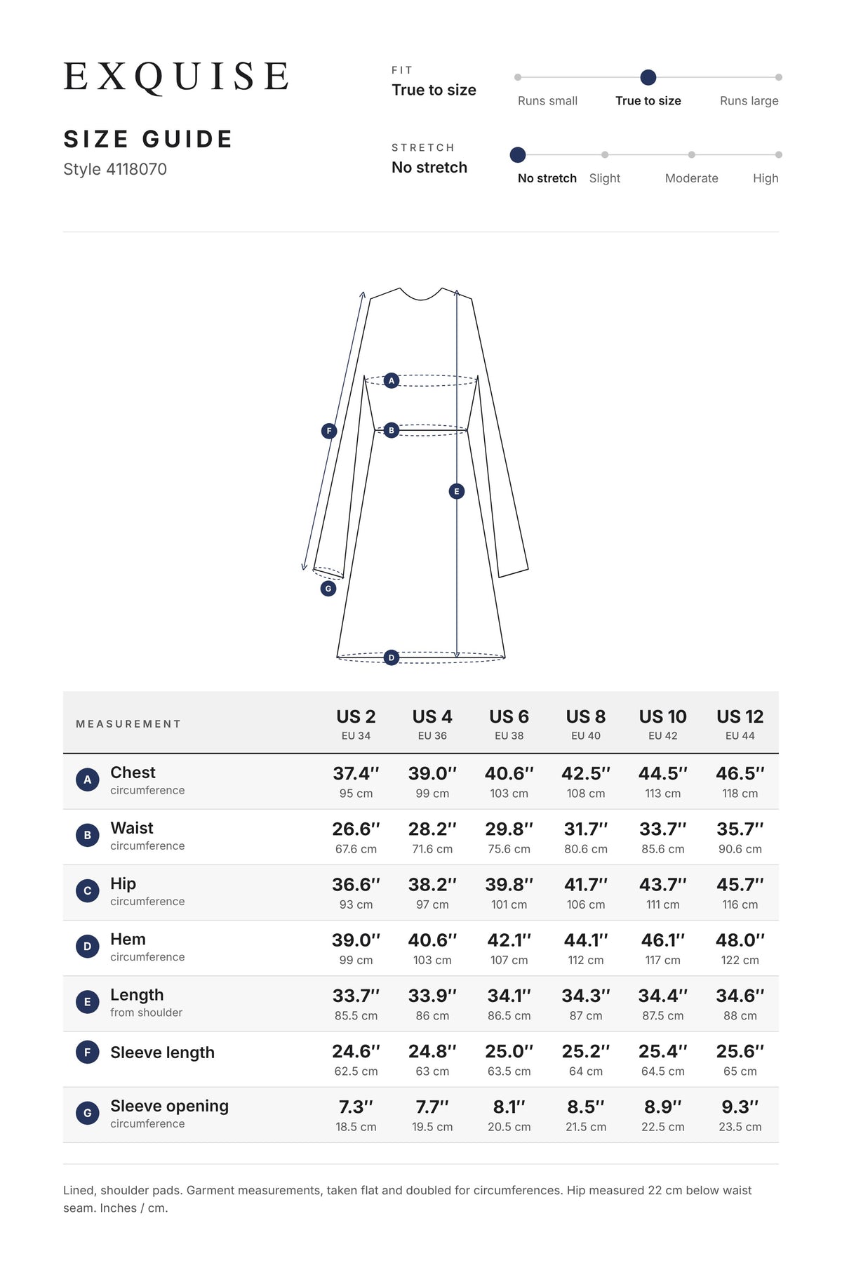 Size guide 4118070